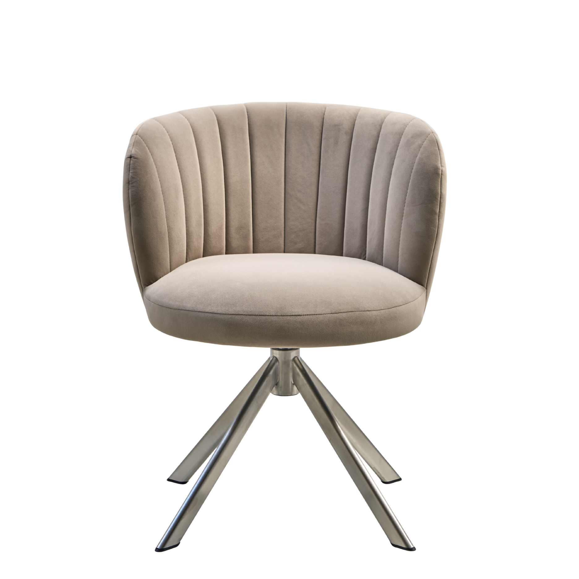 Shelly II Esszimmerstuhl - Velours mit Drehgestell (Edelstahl)